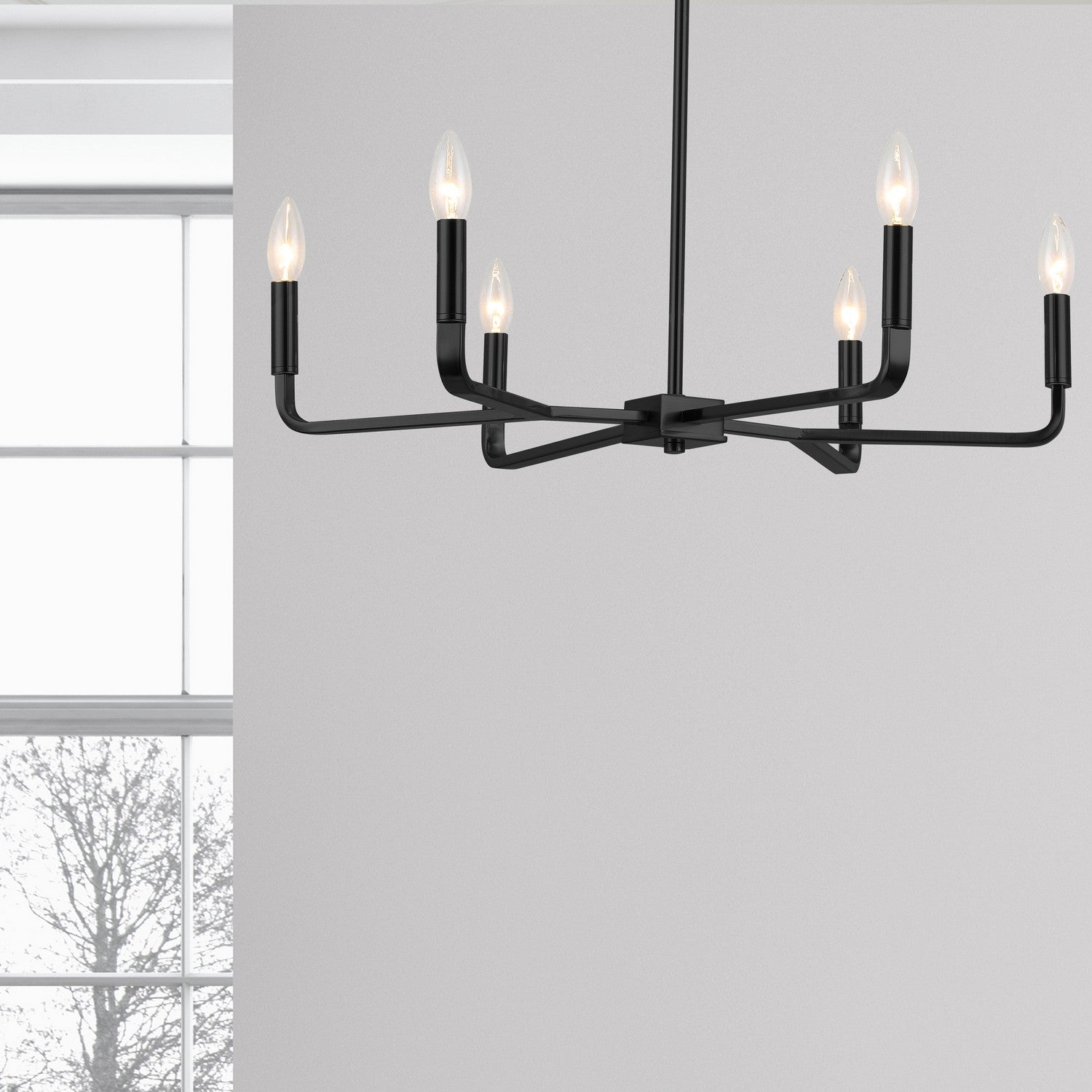 Dainolite Ltd - CLT-246-MB - Six Light Chandelier - Colette - Matte Black