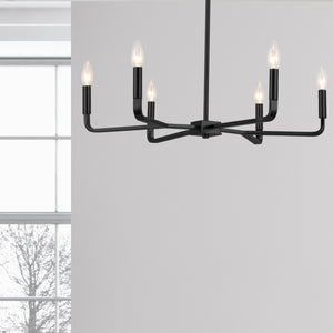 Dainolite Ltd - CLT-246-MB - Six Light Chandelier - Colette - Matte Black