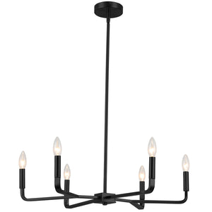 Dainolite Ltd - CLT-246-MB - Six Light Chandelier - Colette - Matte Black