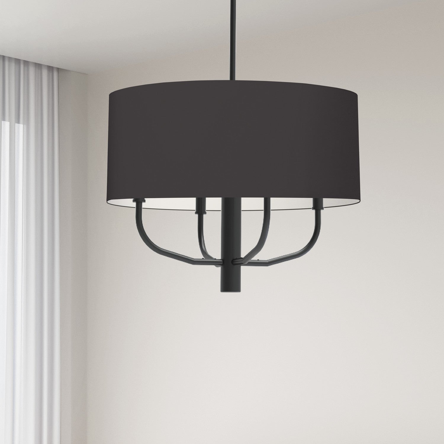 Dainolite Ltd - ELN-224C-MB-797 - Four Light Chandelier - Eleanor - Black