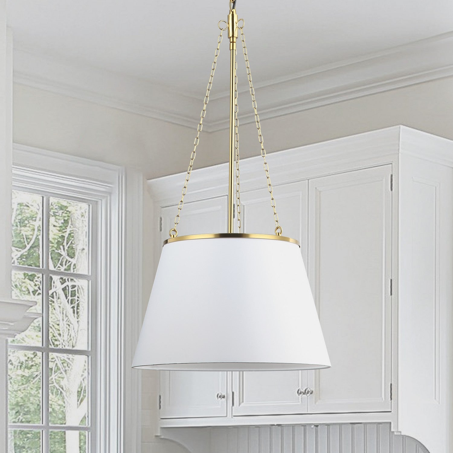 Dainolite Ltd - PLY-181P-AGB-WH - One Light Pendant - Plymouth - White