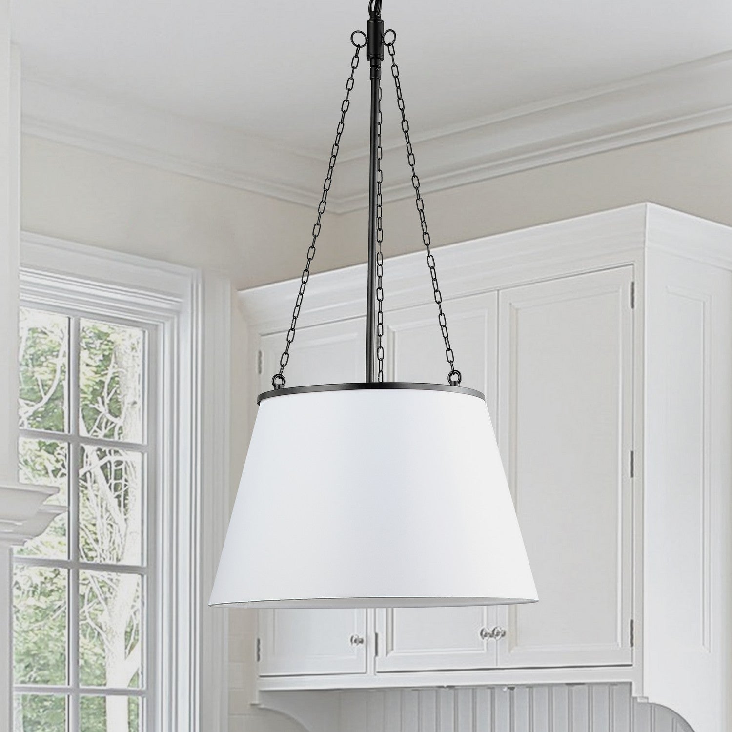 Dainolite Ltd - PLY-181P-MB-WH - One Light Pendant - Plymouth - White