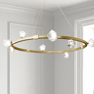 Dainolite Ltd - PRN-4212C-AGB - 12 Light Chandelier - Pearlene - Aged Brass