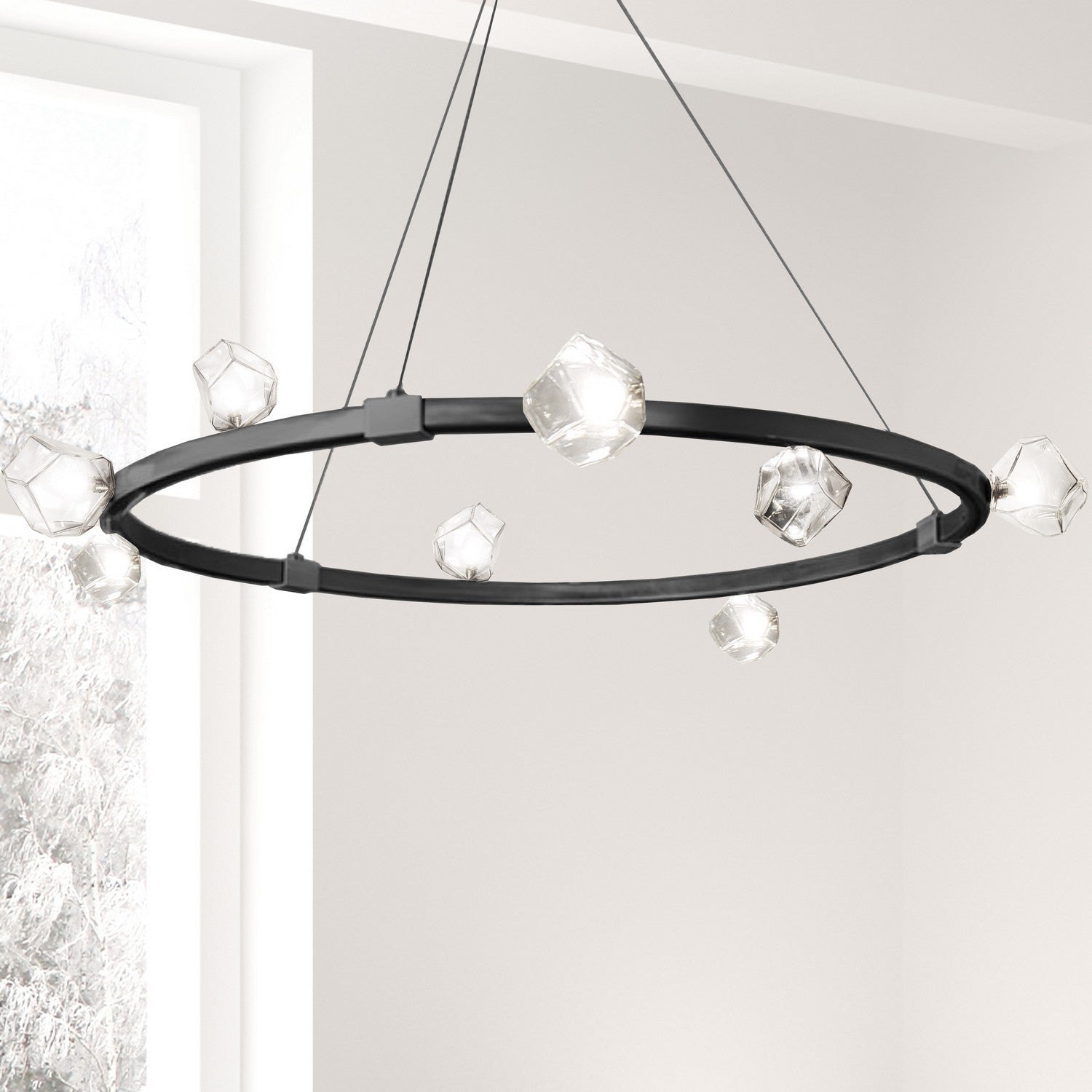 Dainolite Ltd - PRN-4212C-MB - 12 Light Chandelier - Pearlene - Matte Black