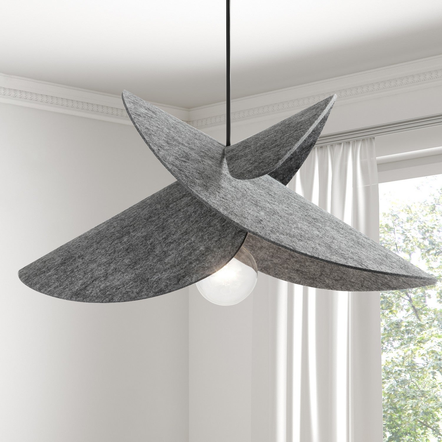 Dainolite Ltd - PTE-201P-MB-500 - One Light Pendant - Pétale - Grey