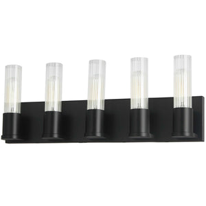 Dainolite Ltd - TBE-225W-MB - Five Light Vanity - Tube - Matte Black