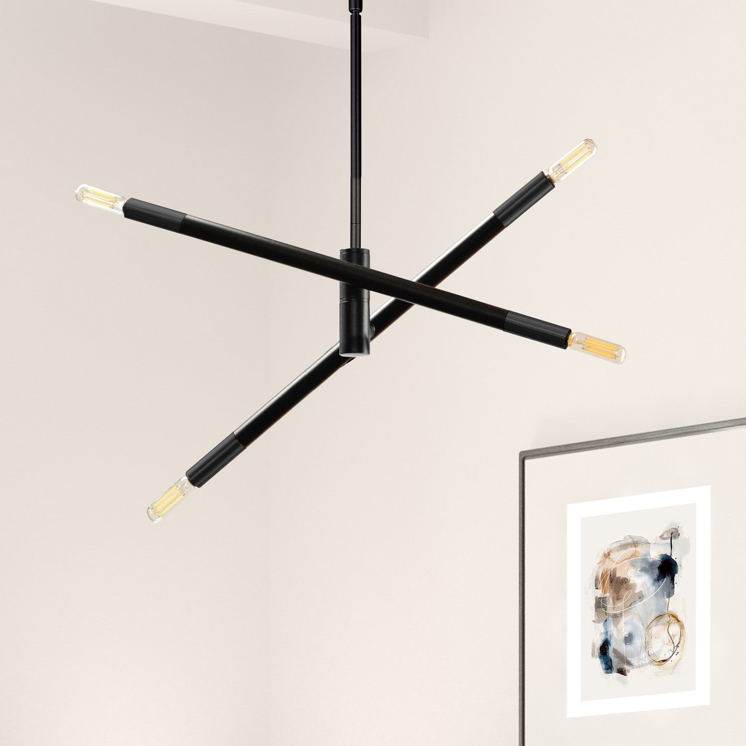 Dainolite Ltd - WAN-244P-MB - Four Light Pendant - Wand - Matte Black