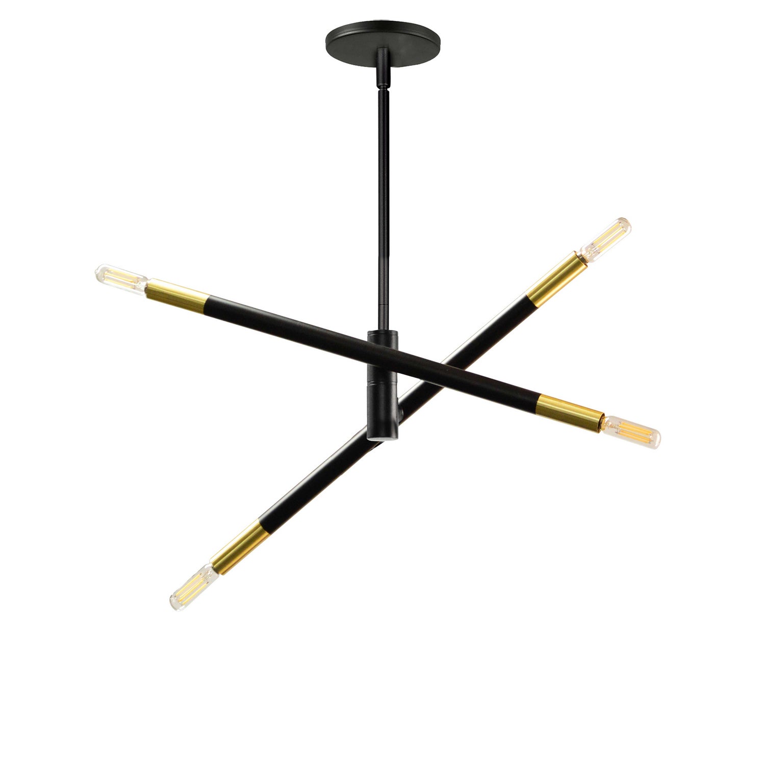 Dainolite Ltd - WAN-244P-MB-AGB - Four Light Pendant - Wand - Matte Black