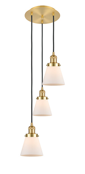 Innovations - 113F-3P-SG-G61 - Three Light Pendant - Franklin Restoration - Satin Gold