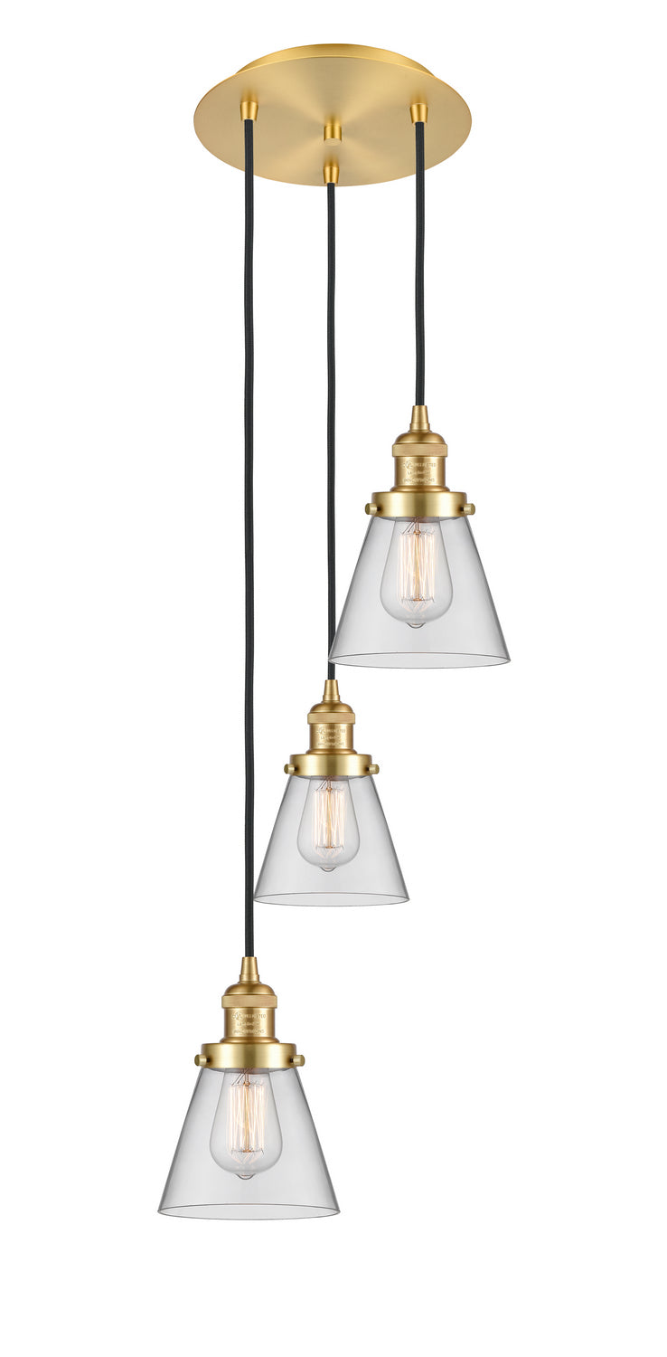 Innovations - 113F-3P-SG-G62 - Three Light Pendant - Franklin Restoration - Satin Gold