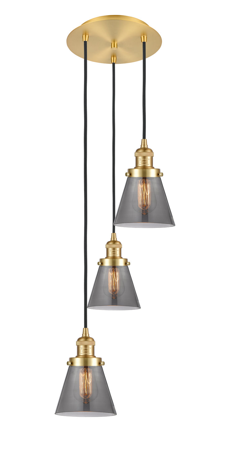 Innovations - 113F-3P-SG-G63 - Three Light Pendant - Franklin Restoration - Satin Gold