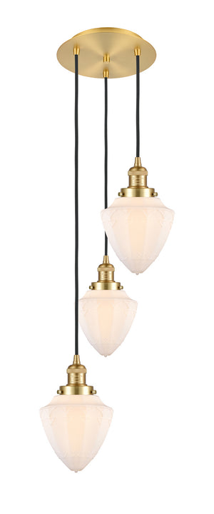 Innovations - 113F-3P-SG-G661-7 - Three Light Pendant - Franklin Restoration - Satin Gold