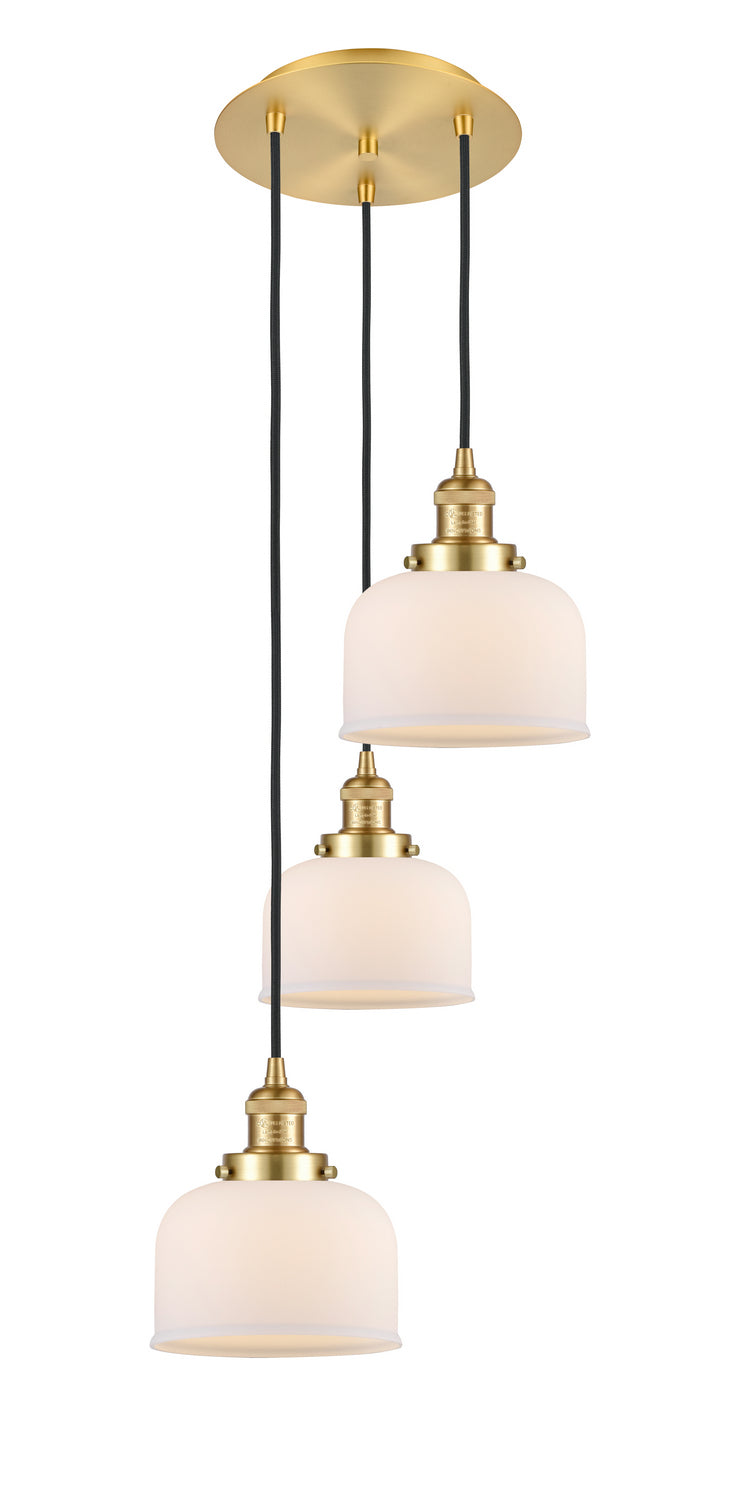 Innovations - 113F-3P-SG-G71 - Three Light Pendant - Franklin Restoration - Satin Gold