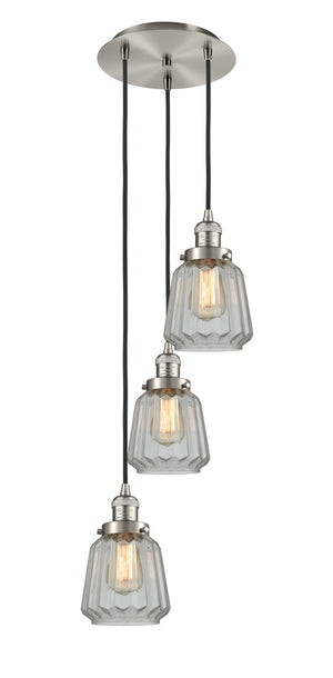 Innovations - 113F-3P-SN-G142 - Three Light Pendant - Franklin Restoration - Brushed Satin Nickel