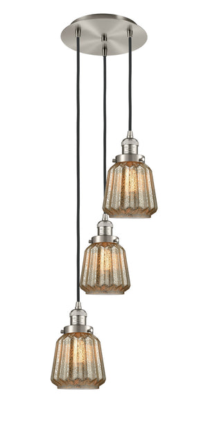 Innovations - 113F-3P-SN-G146 - Three Light Pendant - Franklin Restoration - Brushed Satin Nickel