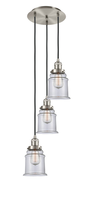 Innovations - 113F-3P-SN-G182 - Three Light Pendant - Franklin Restoration - Brushed Satin Nickel