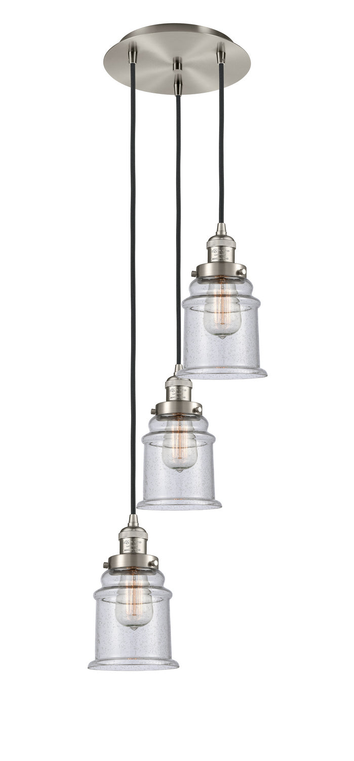 Innovations - 113F-3P-SN-G184 - Three Light Pendant - Franklin Restoration - Brushed Satin Nickel