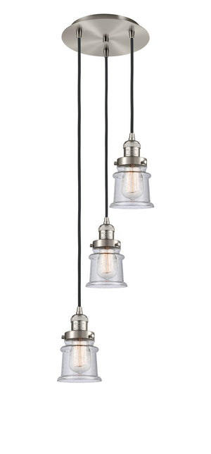 Innovations - 113F-3P-SN-G184S - Three Light Pendant - Franklin Restoration - Brushed Satin Nickel