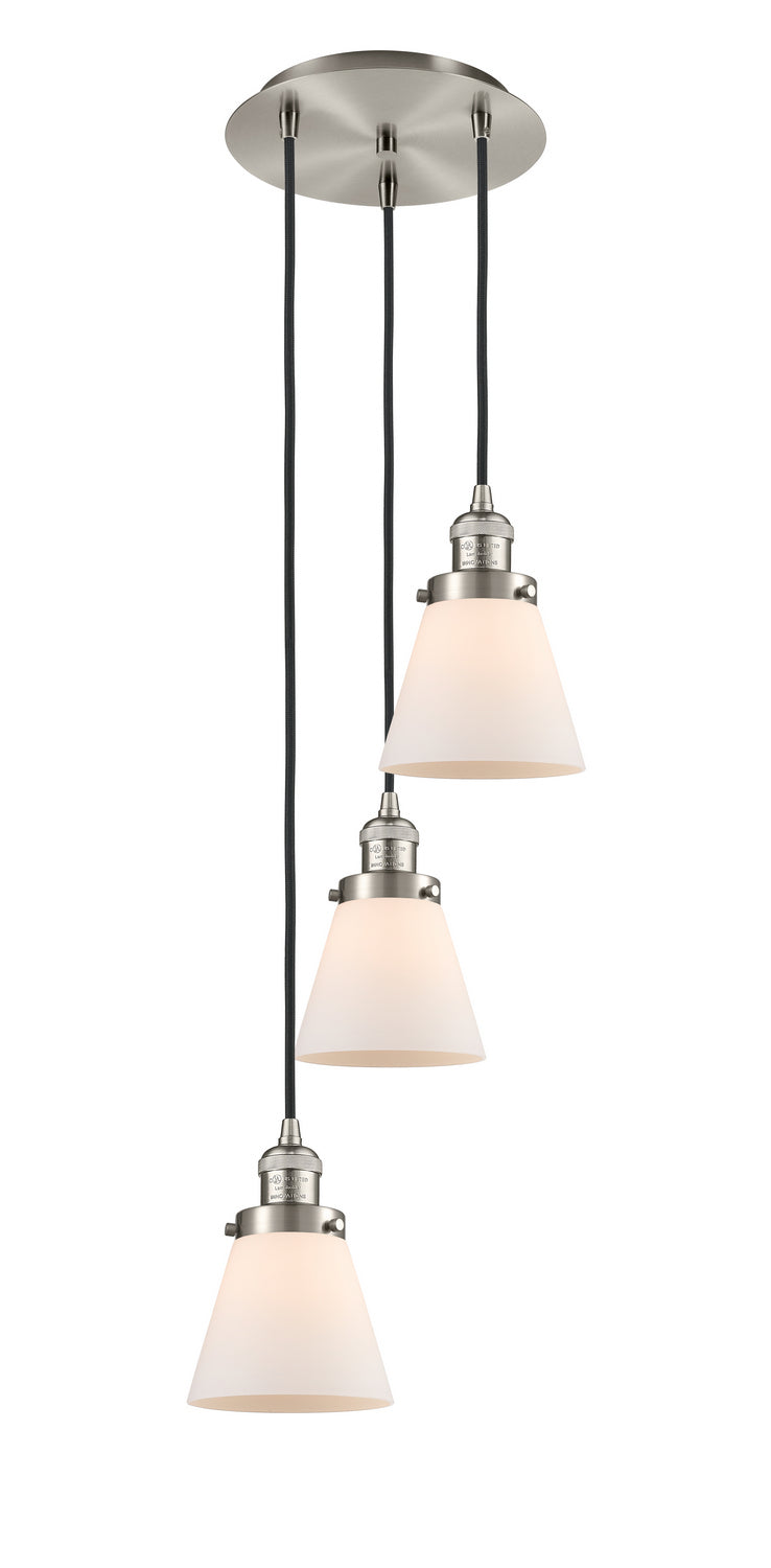 Innovations - 113F-3P-SN-G61 - Three Light Pendant - Franklin Restoration - Brushed Satin Nickel