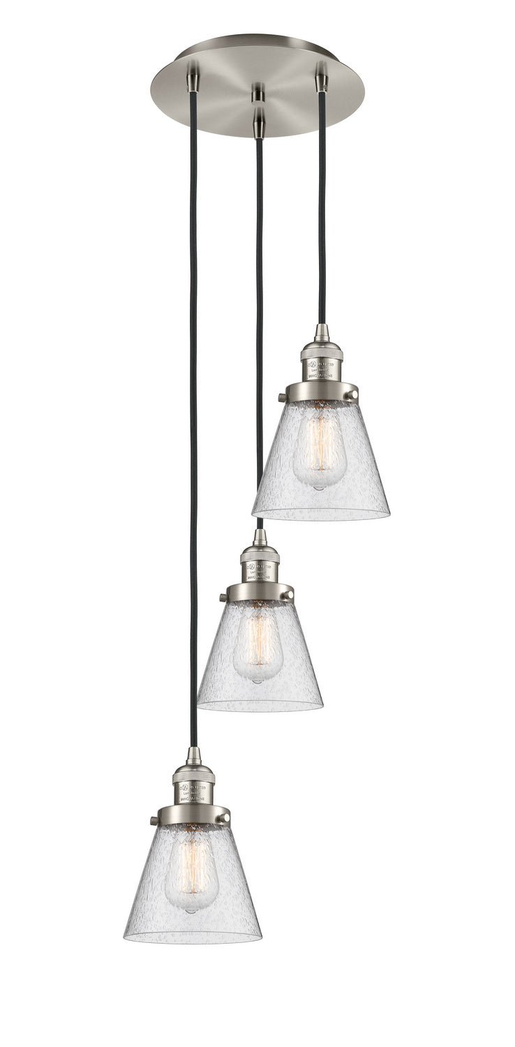 Innovations - 113F-3P-SN-G64 - Three Light Pendant - Franklin Restoration - Brushed Satin Nickel