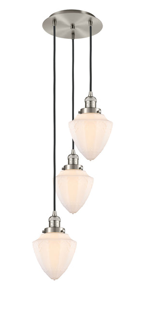 Innovations - 113F-3P-SN-G661-7 - Three Light Pendant - Franklin Restoration - Brushed Satin Nickel