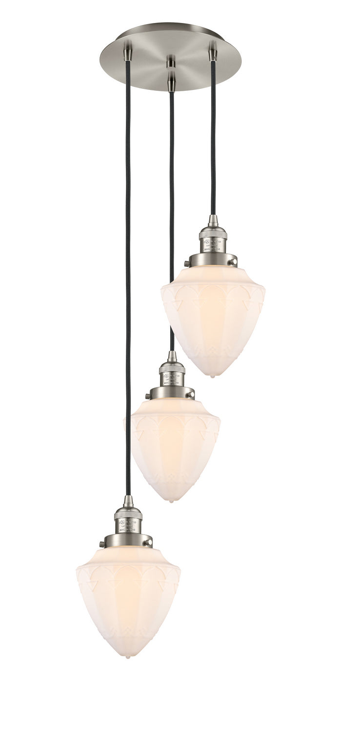 Innovations - 113F-3P-SN-G661-7 - Three Light Pendant - Franklin Restoration - Brushed Satin Nickel