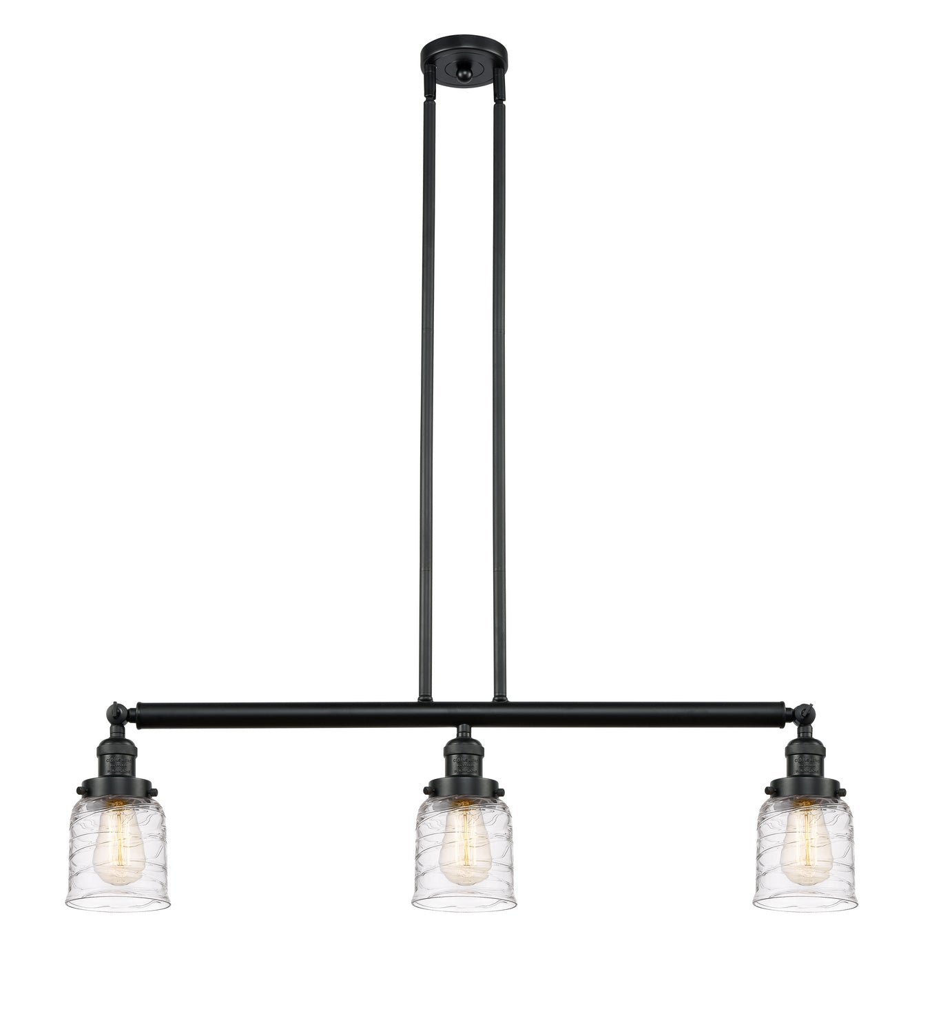 Innovations - 213-BK-G513 - Three Light Island Pendant - Franklin Restoration - Matte Black