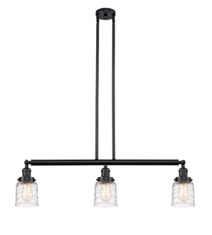 Innovations - 213-BK-G513 - Three Light Island Pendant - Franklin Restoration - Matte Black