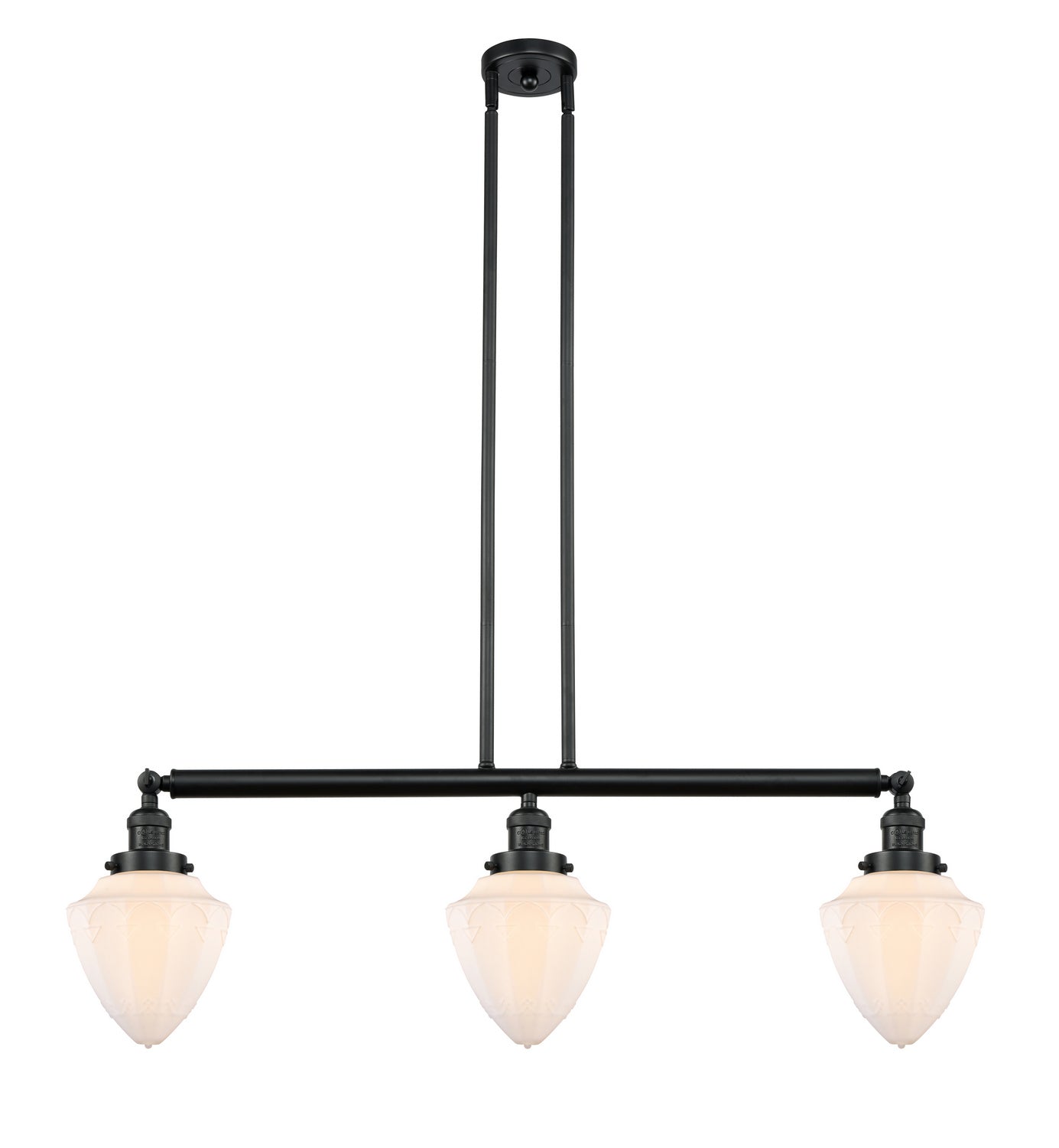 Innovations - 213-BK-G661-7 - Three Light Island Pendant - Franklin Restoration - Matte Black