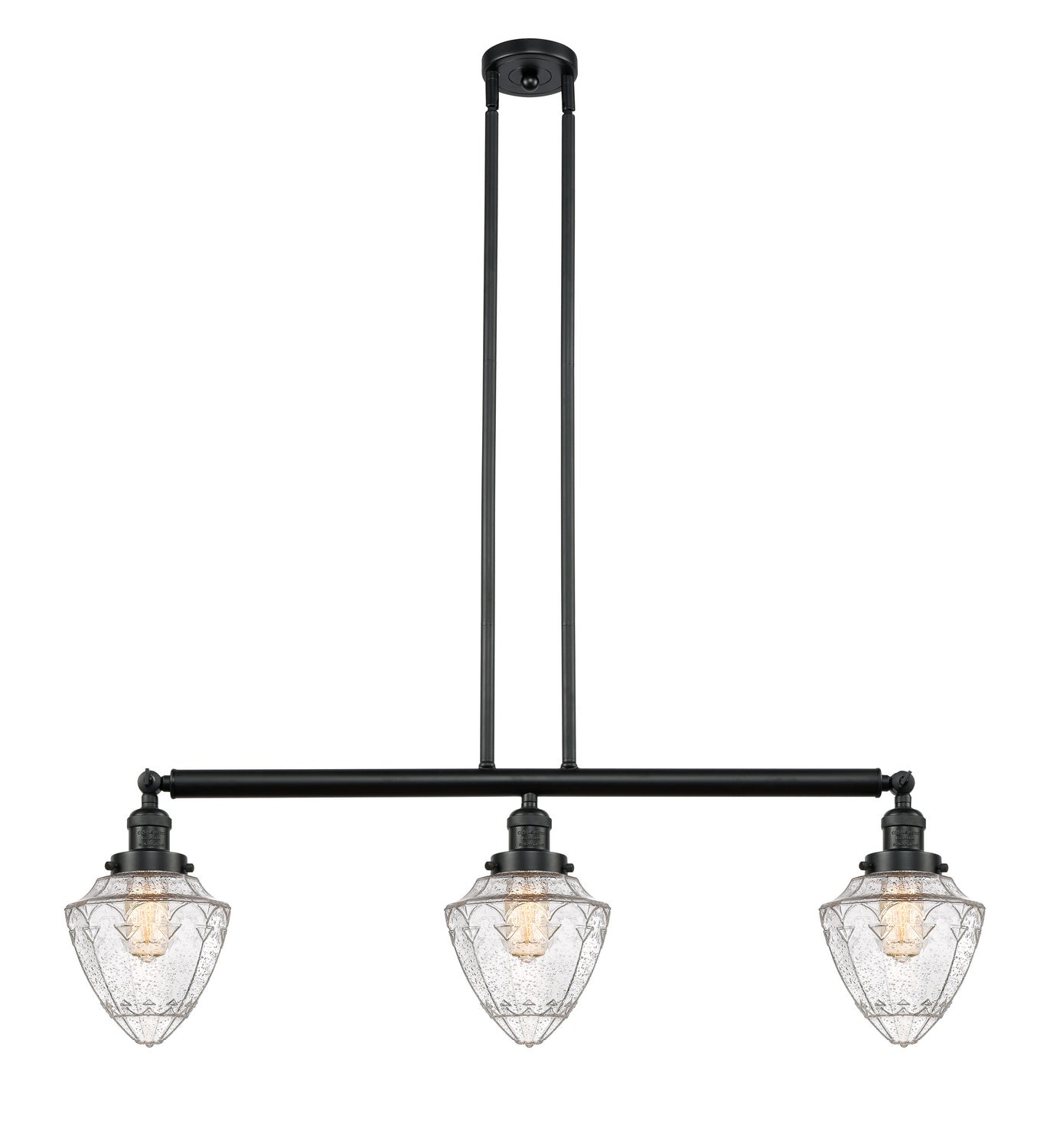 Innovations - 213-BK-G664-7 - Three Light Island Pendant - Franklin Restoration - Matte Black