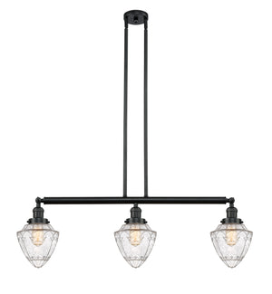 Innovations - 213-BK-G664-7 - Three Light Island Pendant - Franklin Restoration - Matte Black