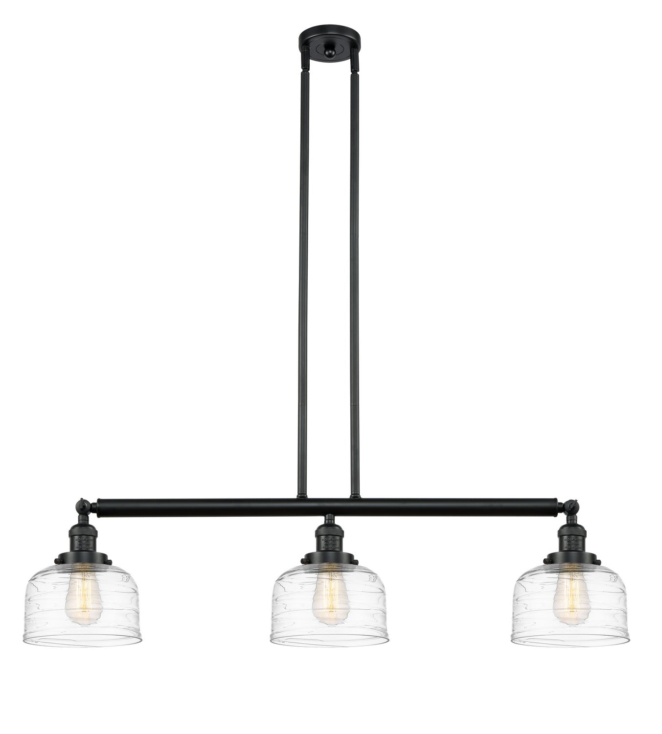 Innovations - 213-BK-G713 - Three Light Island Pendant - Franklin Restoration - Matte Black