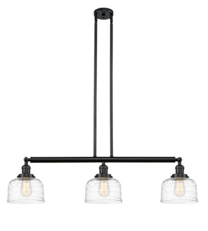 Innovations - 213-BK-G713 - Three Light Island Pendant - Franklin Restoration - Matte Black