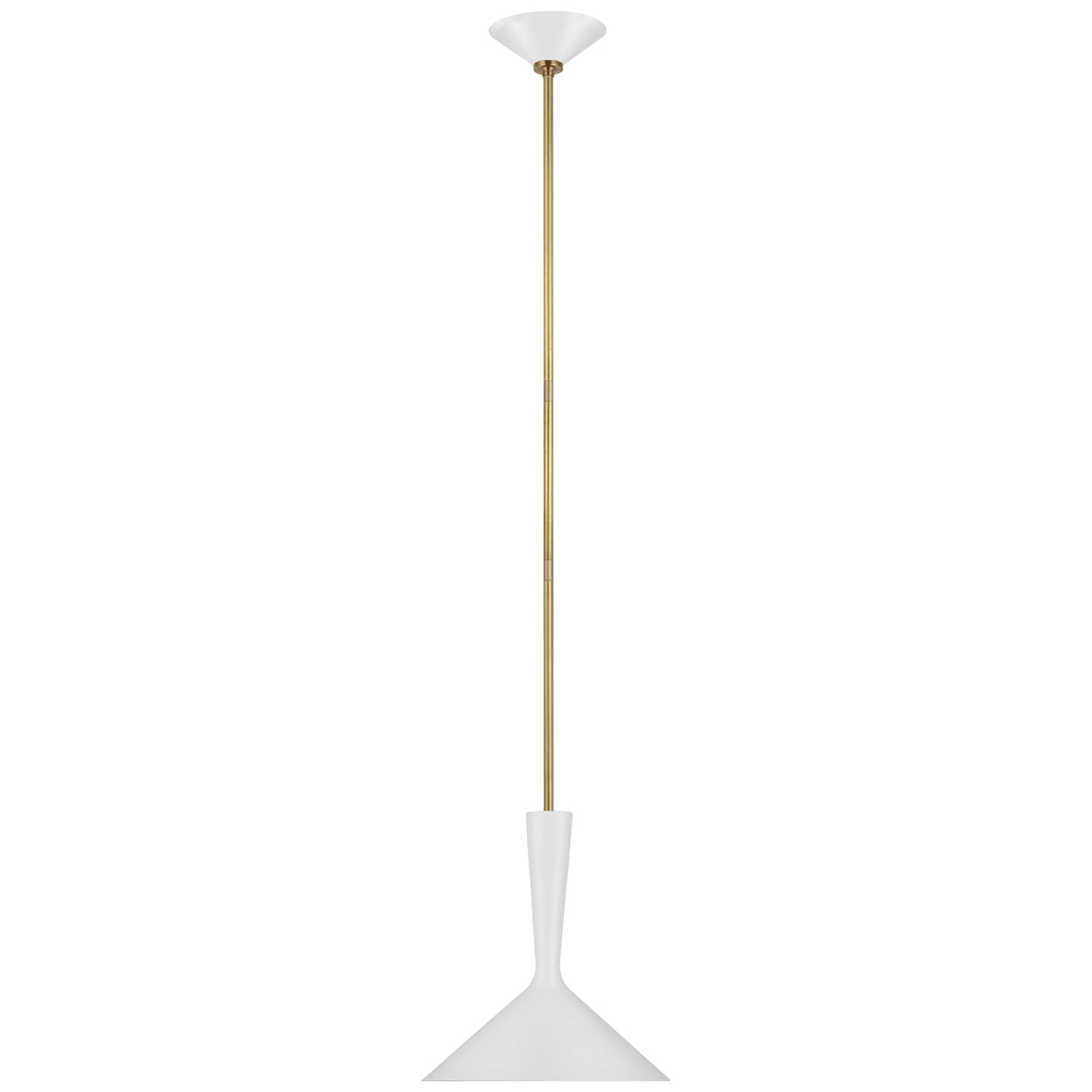 Visual Comfort Signature - ARN 5540WHT/HAB - LED Pendant - Rosetta - Matte White and Hand-Rubbed Antique Brass