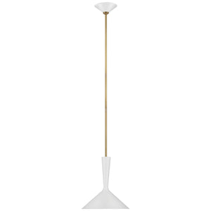 Visual Comfort Signature - ARN 5540WHT/HAB - LED Pendant - Rosetta - Matte White and Hand-Rubbed Antique Brass