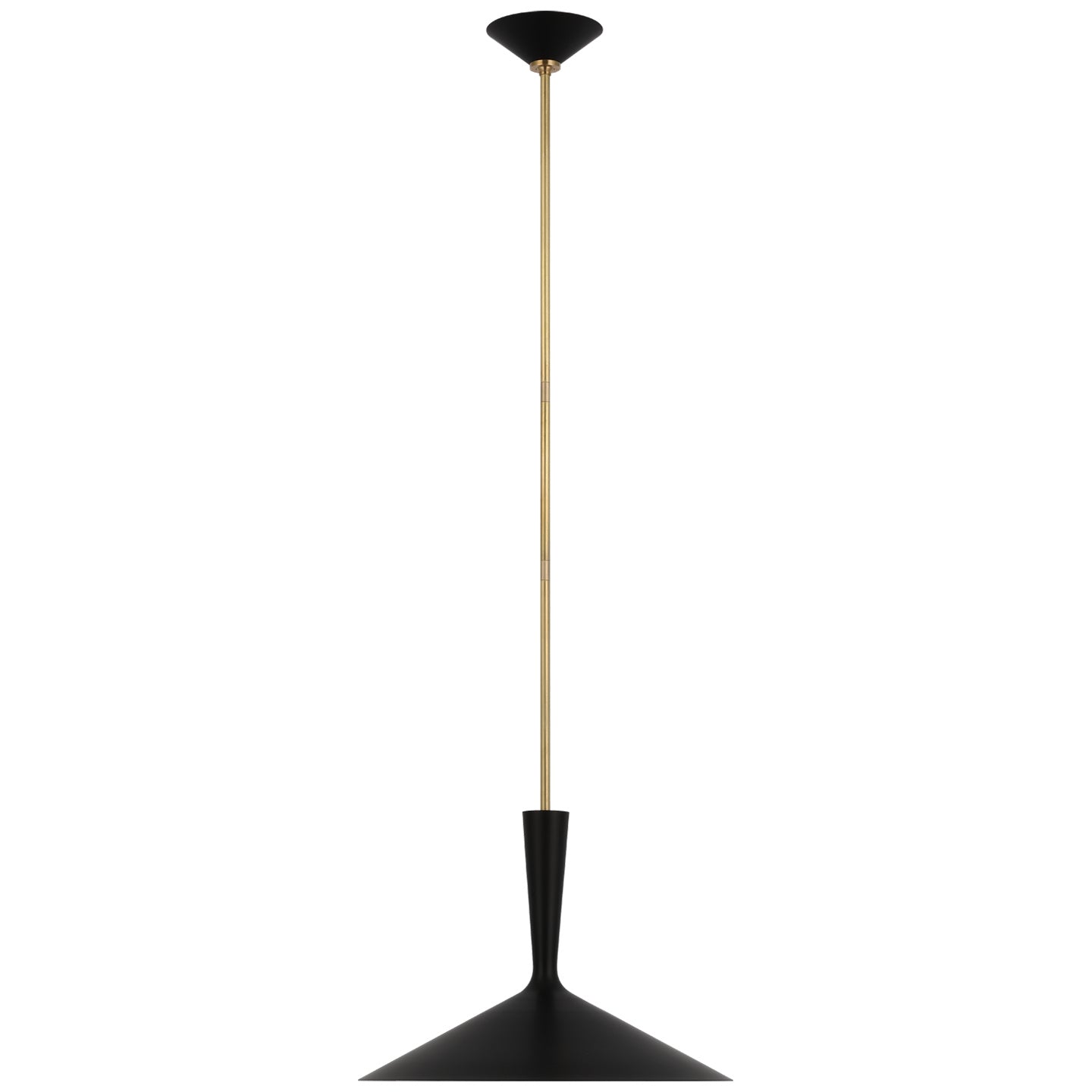 Visual Comfort Signature - ARN 5541BLK/HAB - LED Pendant - Rosetta - Matte Black and Hand-Rubbed Antique Brass