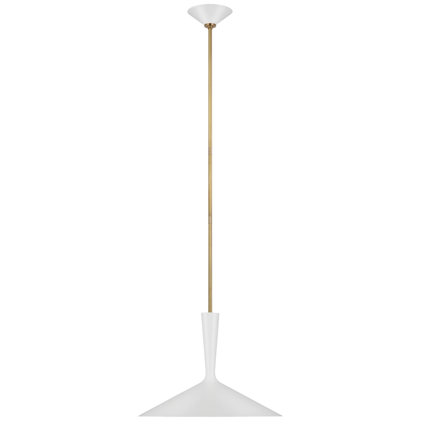 Visual Comfort Signature - ARN 5541WHT/HAB - LED Pendant - Rosetta - Matte White and Hand-Rubbed Antique Brass