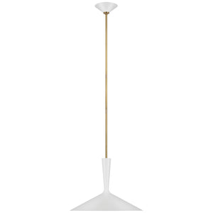 Visual Comfort Signature - ARN 5541WHT/HAB - LED Pendant - Rosetta - Matte White and Hand-Rubbed Antique Brass