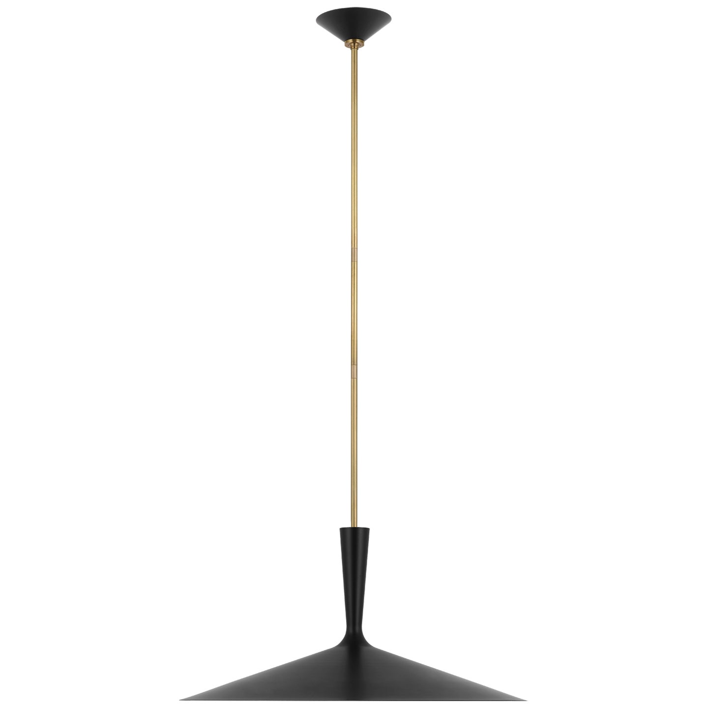 Visual Comfort Signature - ARN 5542BLK/HAB - LED Pendant - Rosetta - Matte Black and Hand-Rubbed Antique Brass