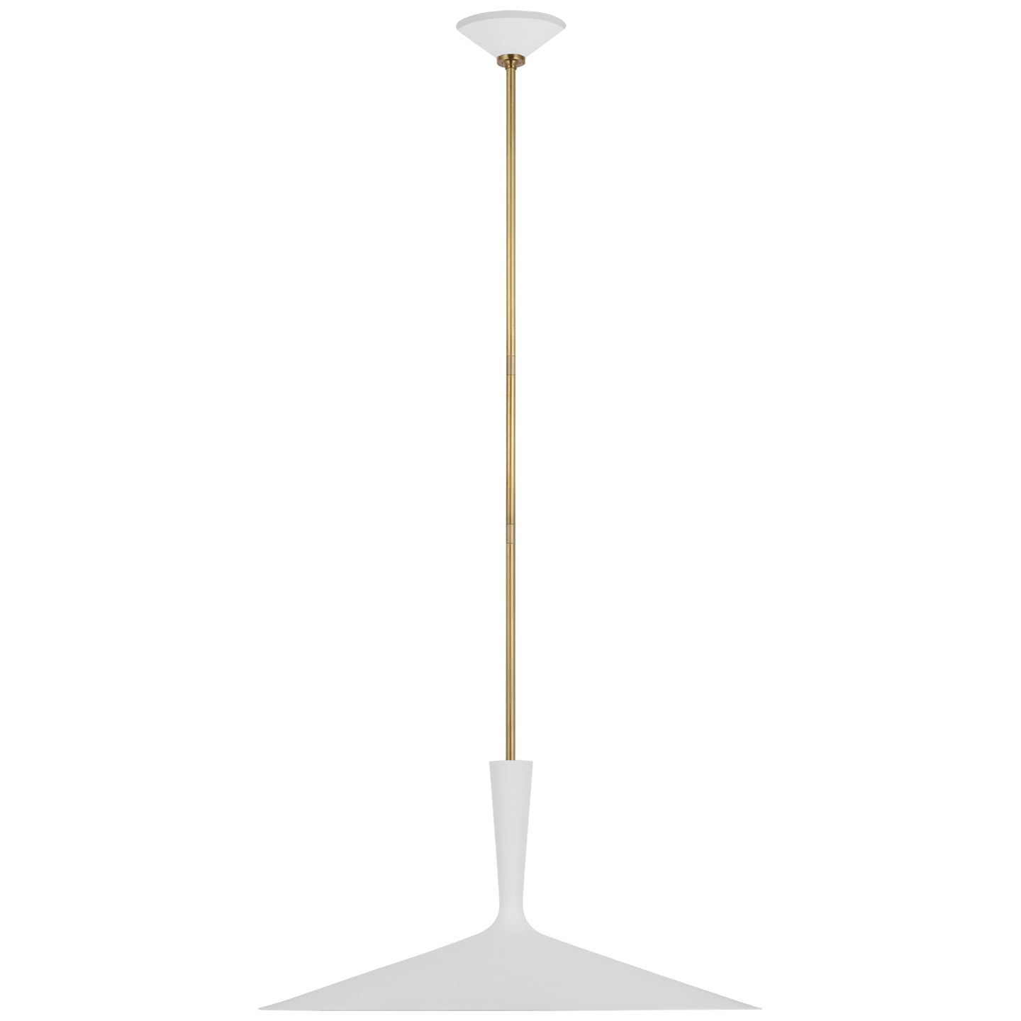 Visual Comfort Signature - ARN 5542WHT/HAB - LED Pendant - Rosetta - Matte White and Hand-Rubbed Antique Brass