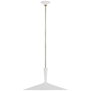 Visual Comfort Signature - ARN 5542WHT/HAB - LED Pendant - Rosetta - Matte White and Hand-Rubbed Antique Brass