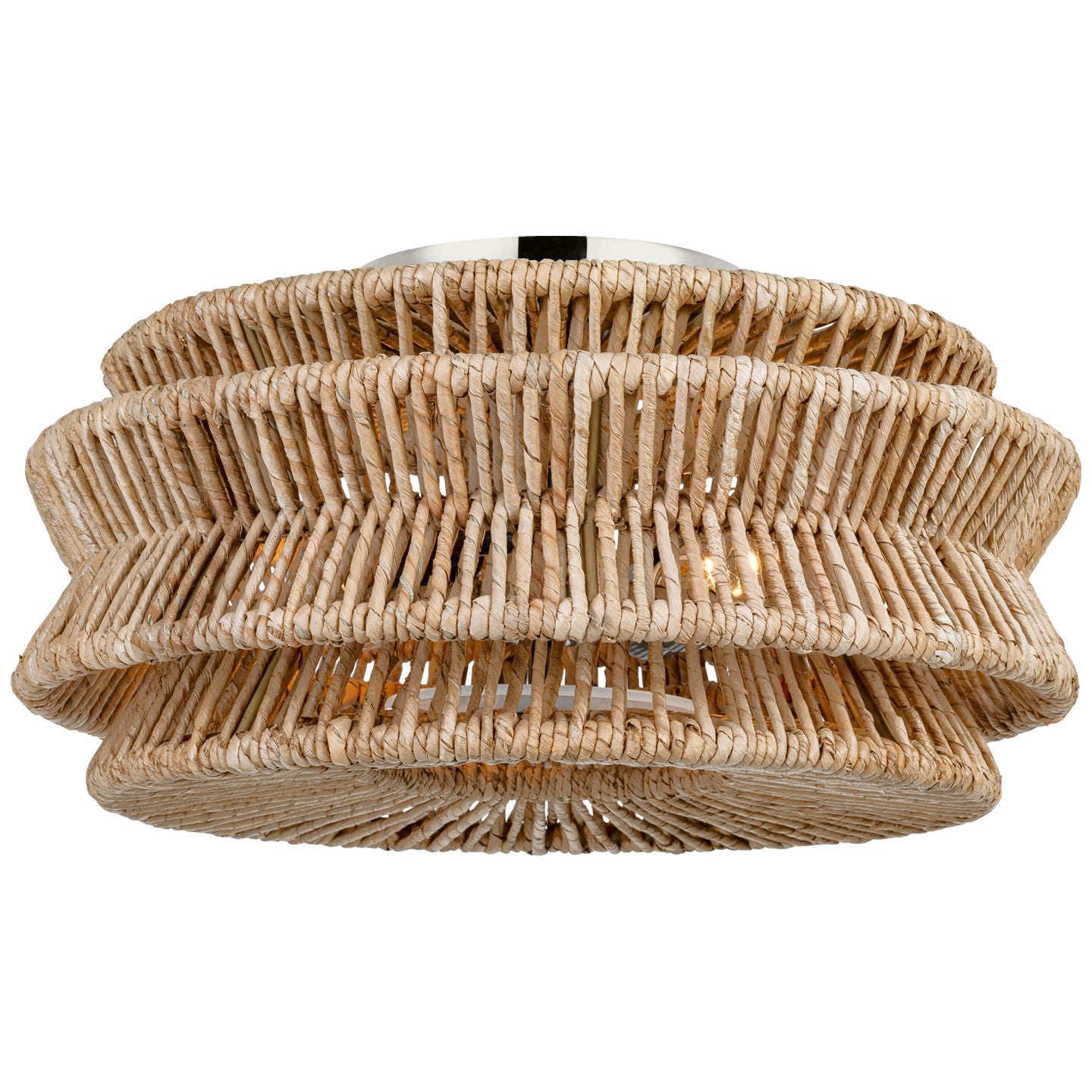 Visual Comfort Signature - CHC 4015PN/NAB - LED Semi-Flush Mount - Antigua - Polished Nickel and Natural Abaca