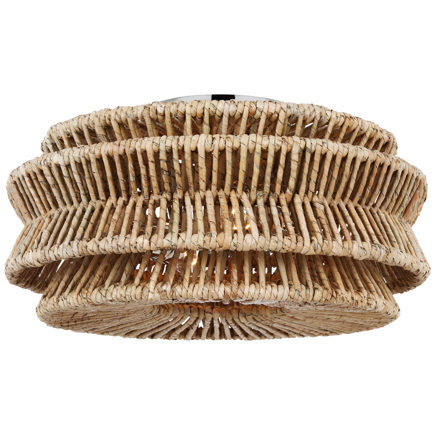 Visual Comfort Signature - CHC 4015PN/NAB - LED Semi-Flush Mount - Antigua - Polished Nickel and Natural Abaca