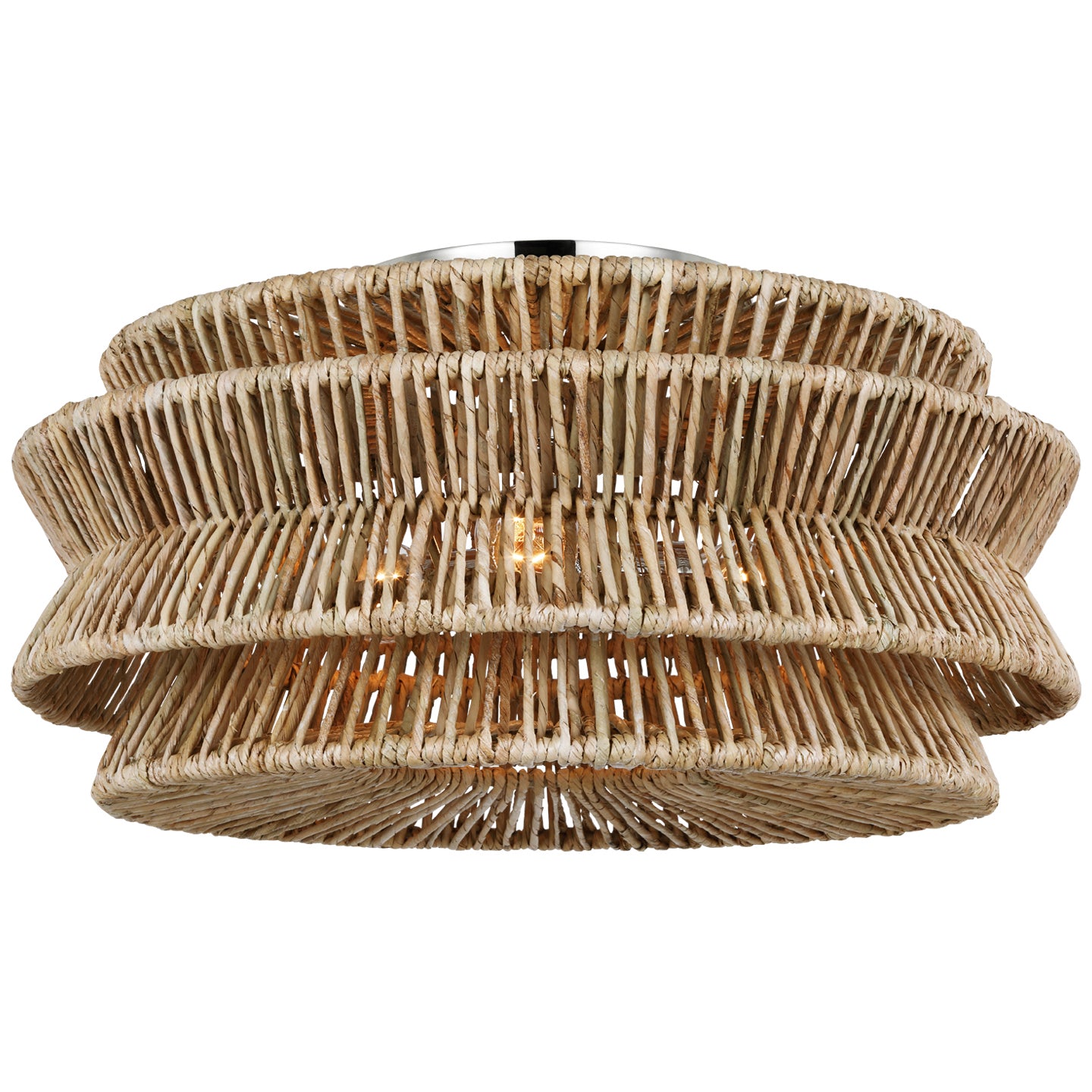 Visual Comfort Signature - CHC 4016PN/NAB - LED Semi-Flush Mount - Antigua - Polished Nickel and Natural Abaca