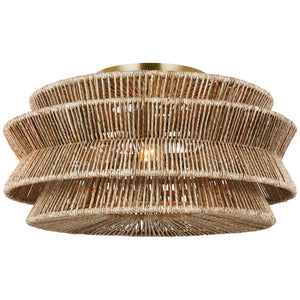 Visual Comfort Signature - CHC 4017AB/NAB - LED Semi-Flush Mount - Antigua - Antique-Burnished Brass and Natural Abaca