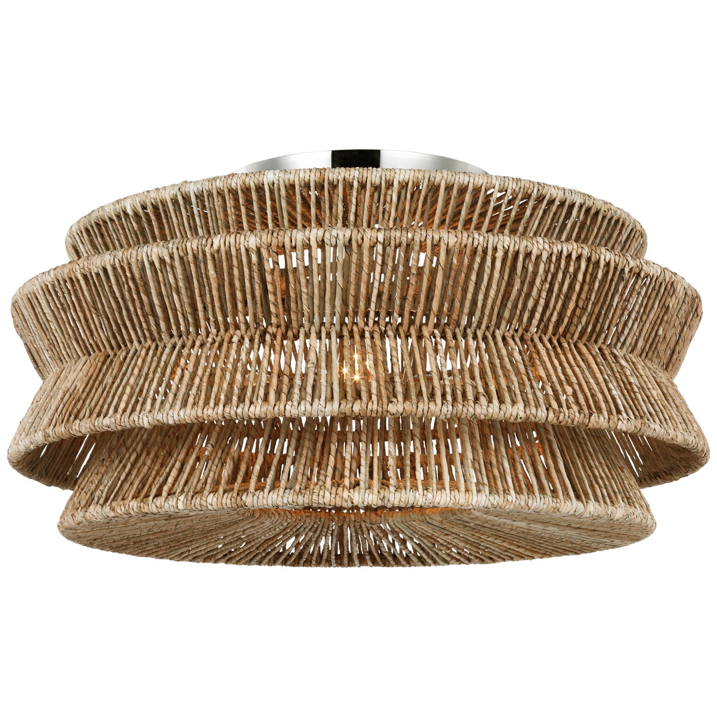 Visual Comfort Signature - CHC 4017PN/NAB - LED Semi-Flush Mount - Antigua - Polished Nickel and Natural Abaca