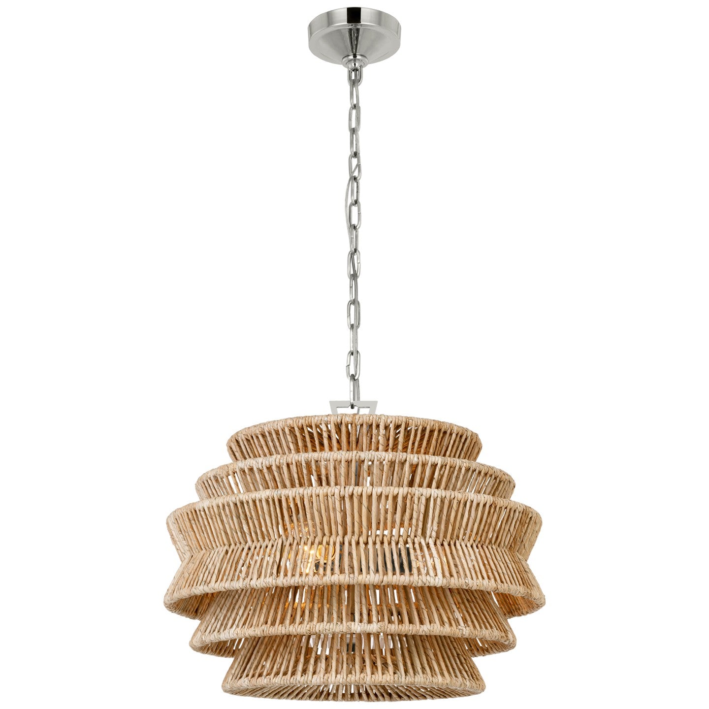 Visual Comfort Signature - CHC 5015PN/NAB - LED Chandelier - Antigua - Polished Nickel and Natural Abaca