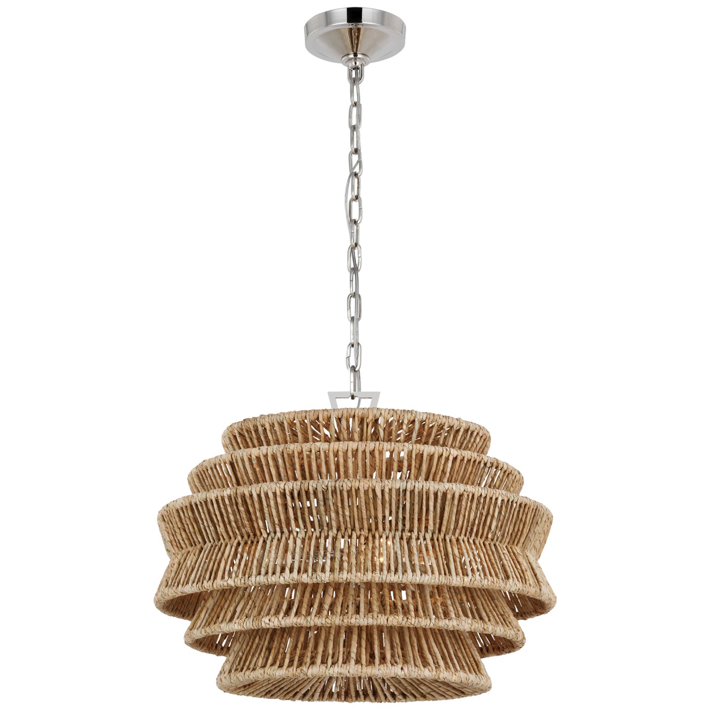 Visual Comfort Signature - CHC 5015PN/NAB - LED Chandelier - Antigua - Polished Nickel and Natural Abaca