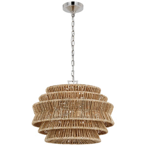 Visual Comfort Signature - CHC 5015PN/NAB - LED Chandelier - Antigua - Polished Nickel and Natural Abaca