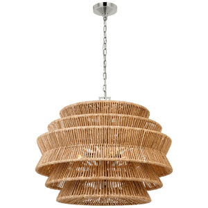 Visual Comfort Signature - CHC 5016PN/NAB - LED Chandelier - Antigua - Polished Nickel and Natural Abaca
